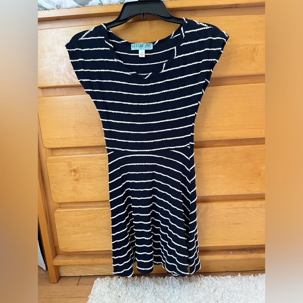 Blue and white dress